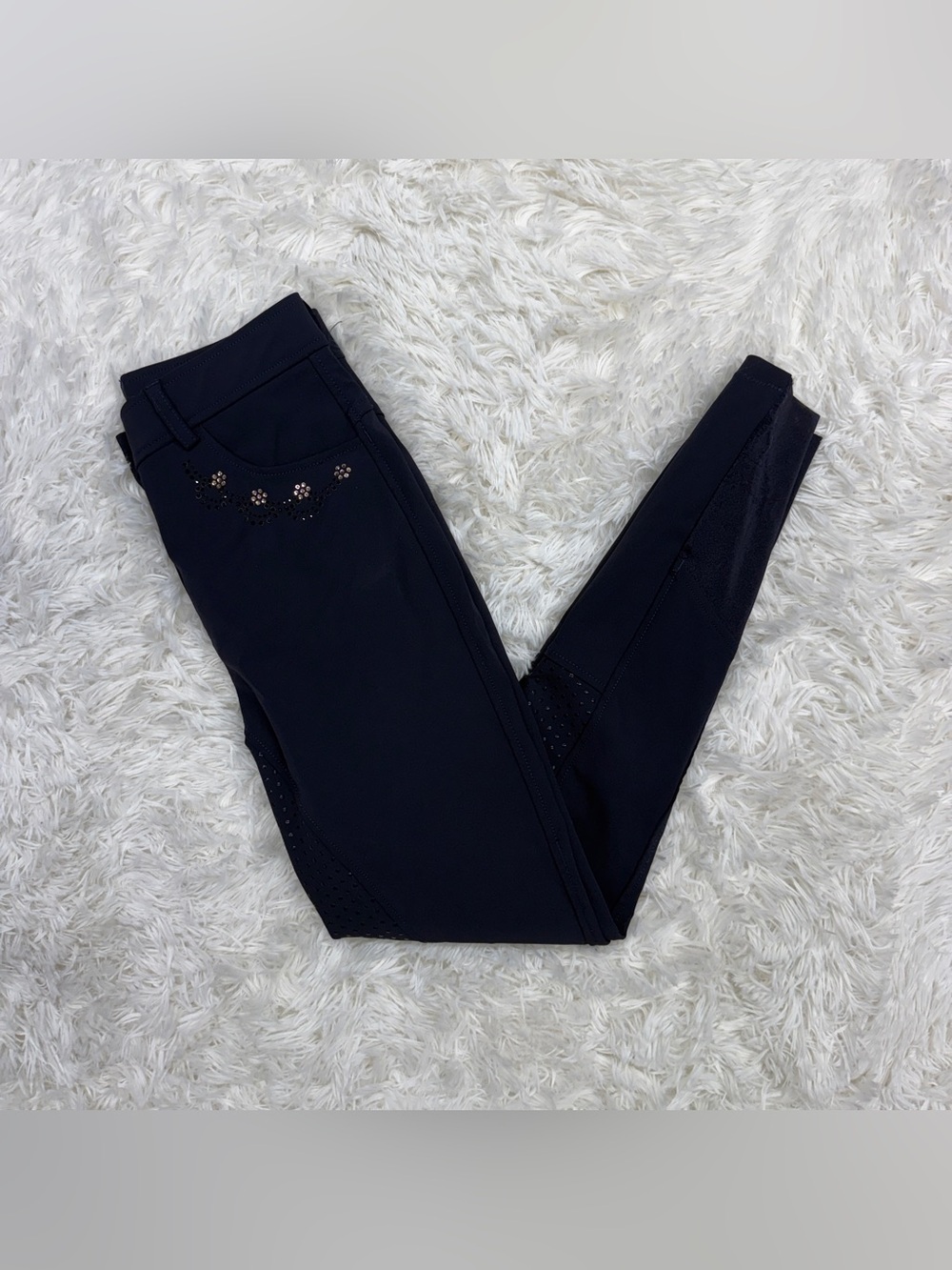 Women’s Size 22R Navy HKM Full Seat Horseback Riding Breeches. Good Condition.